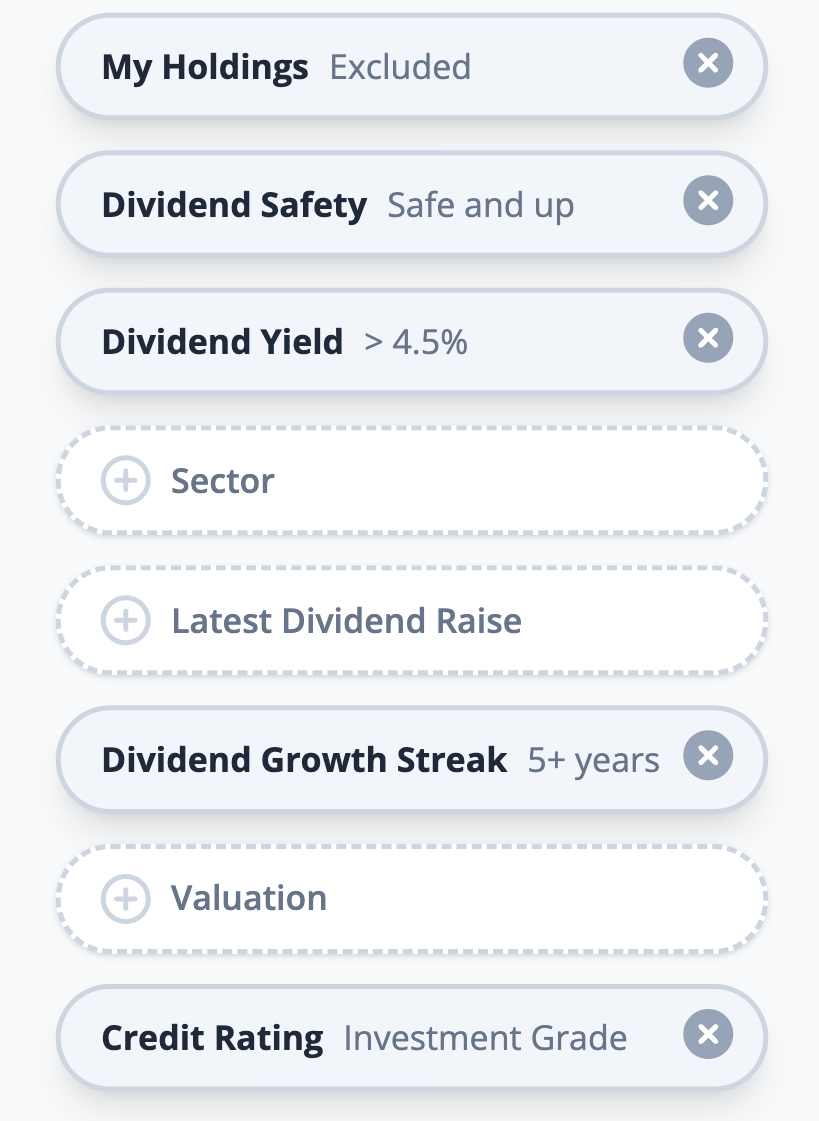 Screenshot of the Companies screener filters